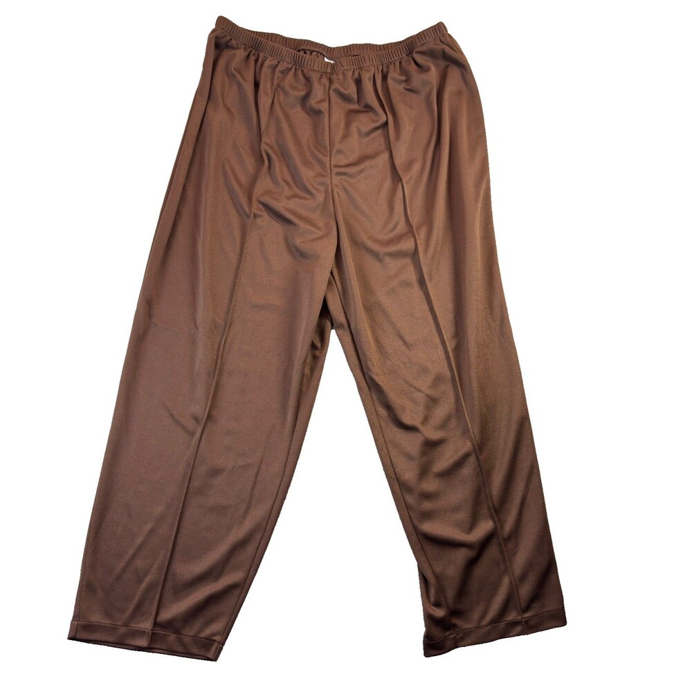 LBW Knits Pants Womens 33x28 Brown Elastic Waist Pull On Comfort Office Career